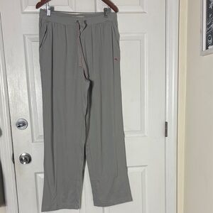 Tommy Bahama Gray Lounge Pants Size Large Cotton Blend Wide Leg pull on pajama
